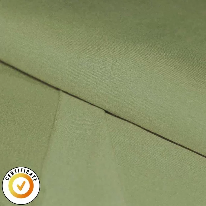 Organic French Terry Brushed Fabric Olive - (Jersey Fabrics)
