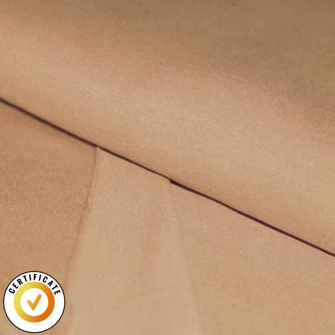 Organic French Terry Brushed Fabric Camel - (Jersey Fabrics)