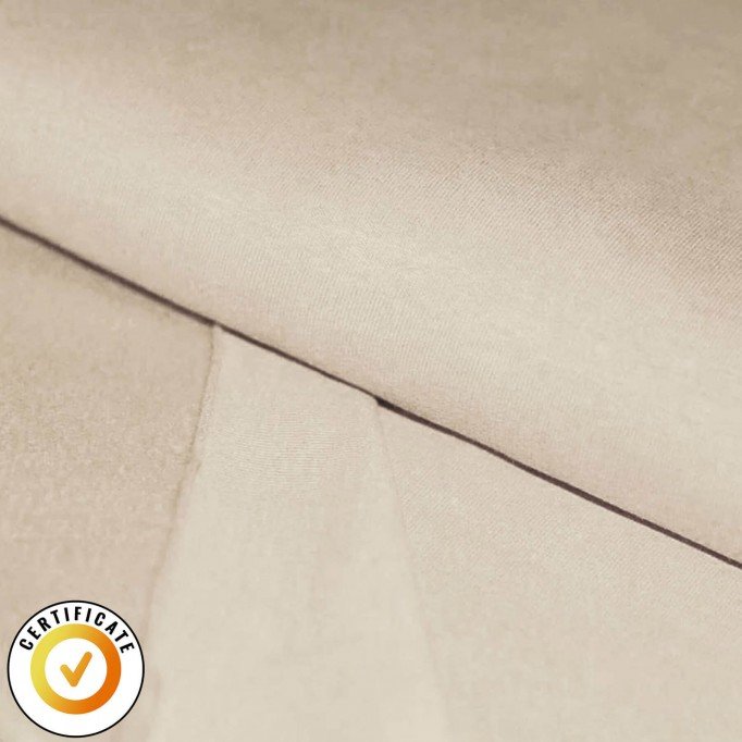 Organic French Terry Stof Licht Beige - (Jersey Stoffen)