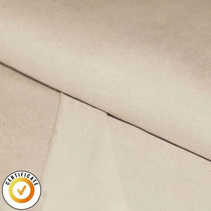 Organic French Terry Stof Licht Beige - (Jersey Stoffen)