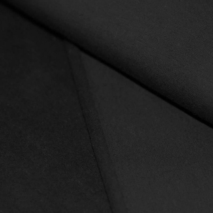 Tissu French Terry En Coton Bio Noir - (Tissus Jersey)