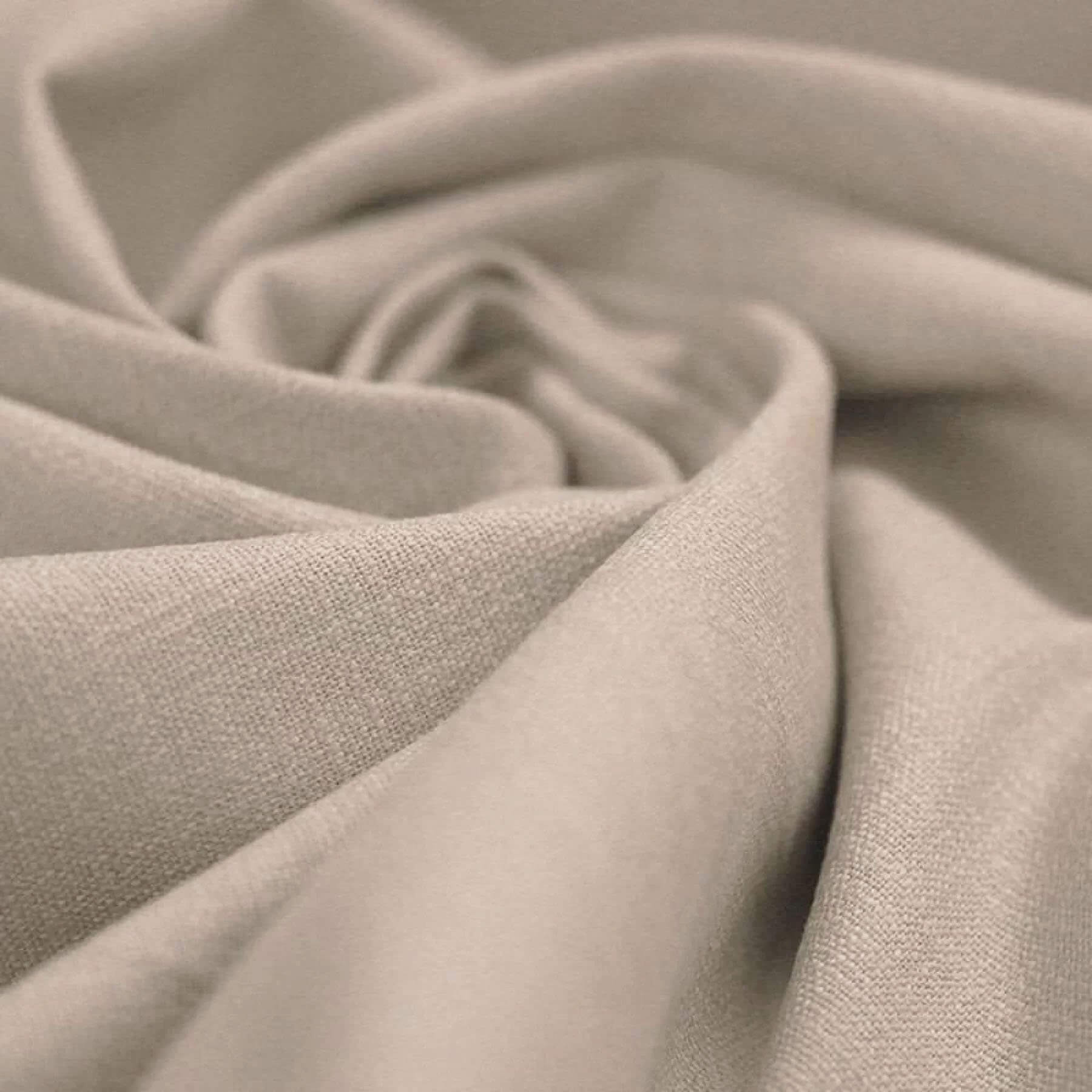 Stretch Linnen Stof Donker Beige