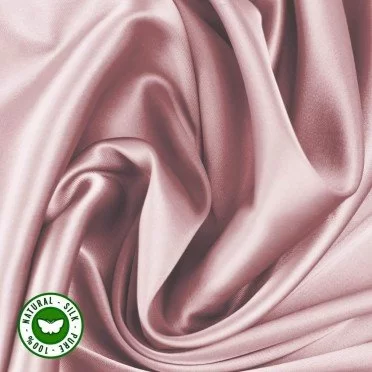 Silk Stretch Satin Fabric Old Pink