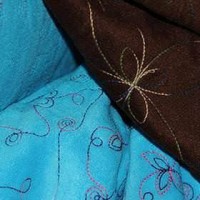 Fleece Broderet Stof Fleece Broderet Stof
