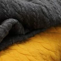 Oplev Luksusen af Strikket Kabel Jacquard Stof - Høj Kvalitet Tekstiler til Mode og Interiør Design