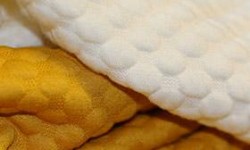 Tessuto In Maglia Motivo a Pois