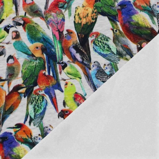 Alpensweat Fleece Digital - Birds Grey Melee Alpensweat Fleece Digital - Birds Grey Melee