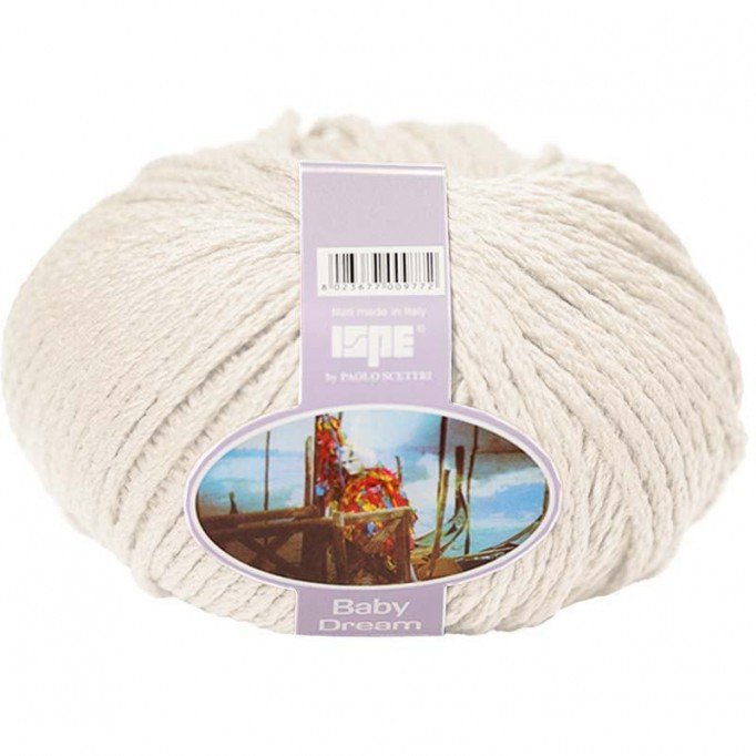 Merino Wool Knitting Yarn ISPE Needle Size 7 - 8 Creme - (Baby Wool / Baby Yarn Needle Size 7 - 8)