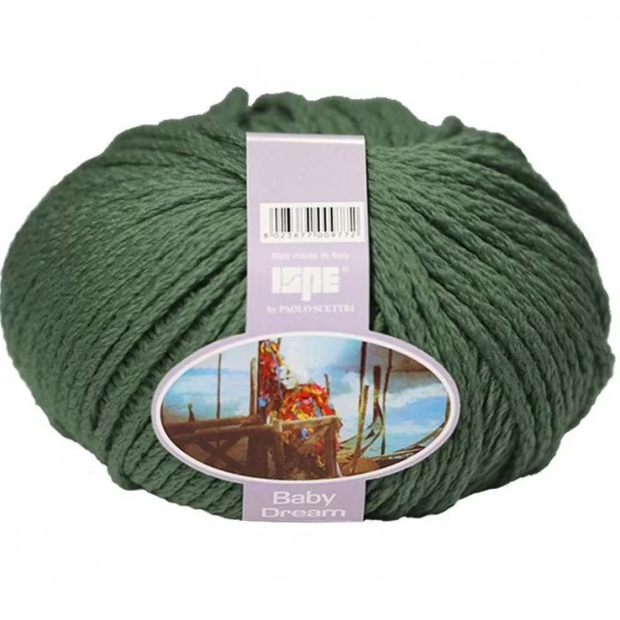 Filati Di Lana Merino ISPE Ago Spessore 7 - 8 Verde Scuro - (Lana Per Neonati / Filati Per Neonati Ago Spessore 7 - 8)
