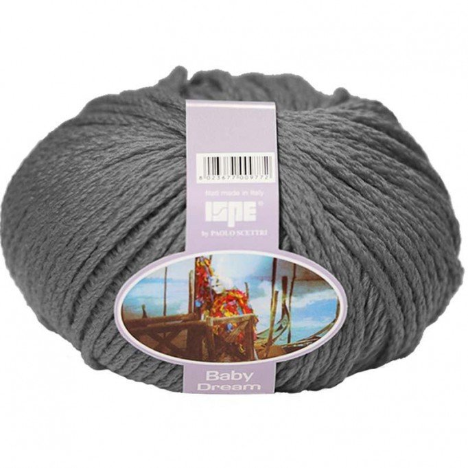 Merino Wool Knitting Yarn ISPE Needle Size 7 - 8 Dark Grey  - (Baby Wool / Baby Yarn Needle Size 7 - 8)