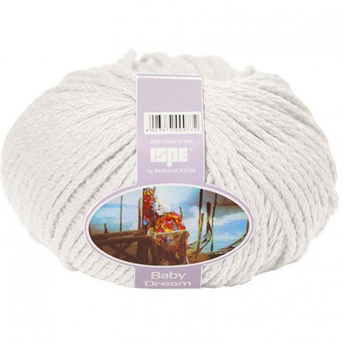 Merino Wool Knitting Yarn ISPE Needle Size 7 - 8 Ecru - (Baby Wool / Baby Yarn Needle Size 7 - 8)