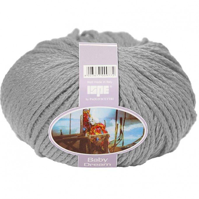 Fil De Laine 100% Mérinos ISPE Aiguilles 7 - 8 Gris - (Fils Et Laines Layette Aiguilles 7 - 8)