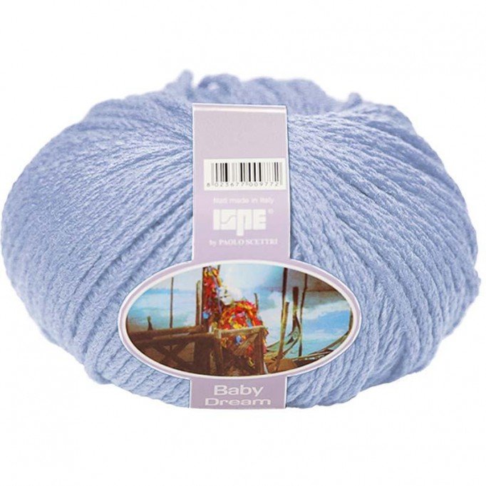 Merino Wol ISPE Naalddikte 7 - 8 Licht Blauw - (Babywol / Babygaren Naalddikte 7 - 8)