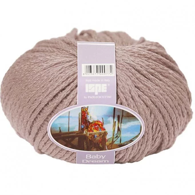 Merino Wool Knitting Yarn ISPE Needle Size 7 - 8 Taupe - (Baby Wool / Baby Yarn Needle Size 7 - 8)