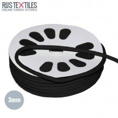 Cotton Cord Black 3mm (Per Meter)