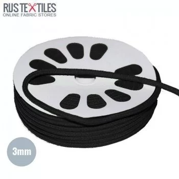 Cordon En Coton Noir 3mm (au Mètre) Cordon En Coton Noir 3mm (au Mètre)
