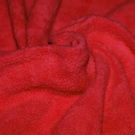 Cotton Fleece Fabric (Sherpa) Red Cotton Fleece Fabric (Sherpa) Red