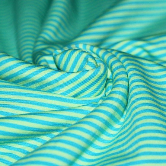 Jersey Stripes 3mm Aqua Lime Jersey Stripes 3mm Aqua Lime