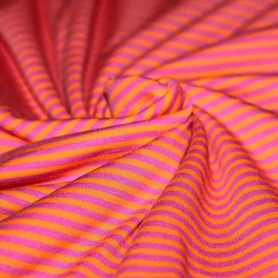 Jersey Stripes 3mm Orange Fuchsia Jersey Stripes 3mm Orange Fuchsia