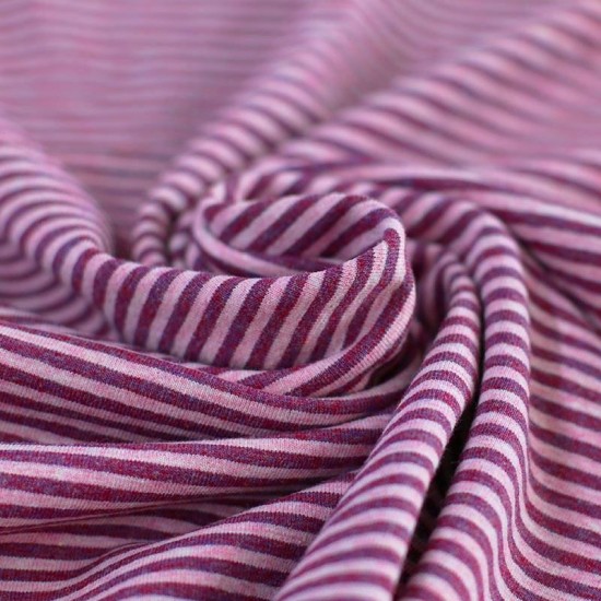 Tissu Jersey à Rayures 3mm Rose Mélange / Cardinal Mélange Tissu Jersey à Rayures 3mm Rose Mélange / Cardinal Mélange
