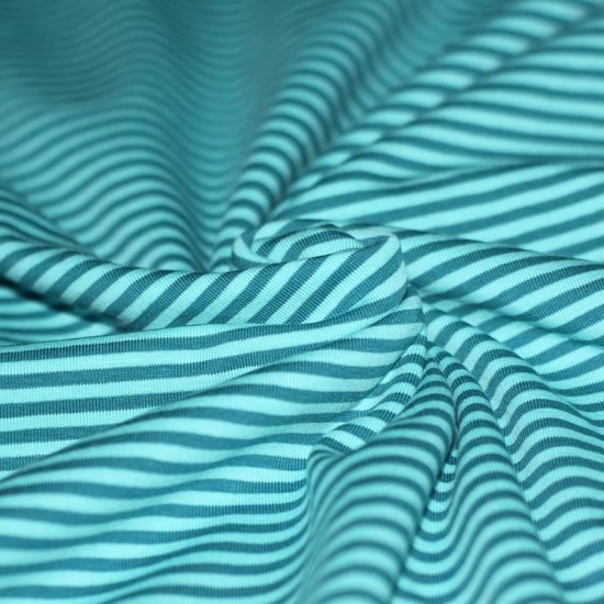 Jersey Stripes 3mm Petrol Turqoise Jersey Stripes 3mm Petrol Turqoise