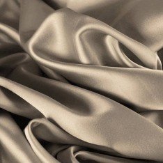 Tessuto Raso Di Cotone Stretch Beige