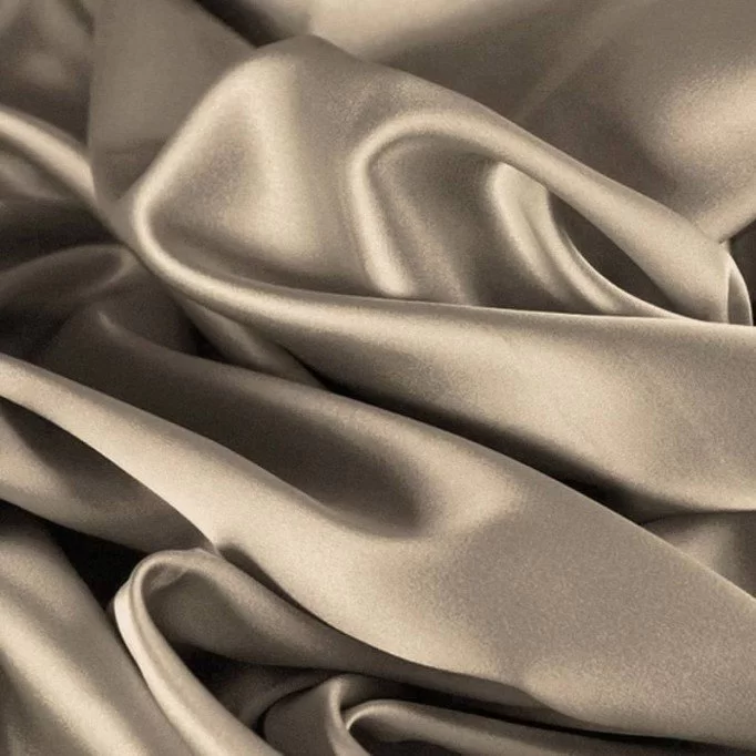 Tessuto Raso Di Cotone Stretch Beige - (Tessuti Moda)