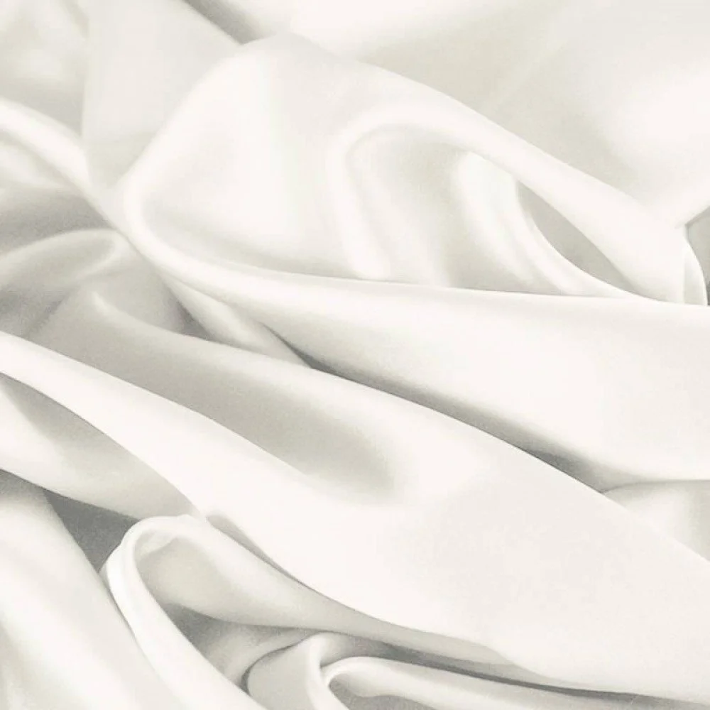 Tessuto Raso Di Cotone Stretch Ecru