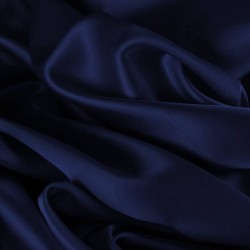 Tessuto Raso Di Cotone Stretch Marina