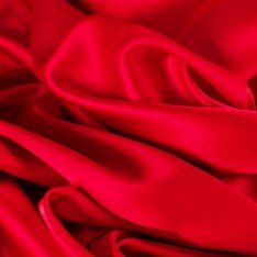 Tessuto Raso Di Cotone Stretch Rosso