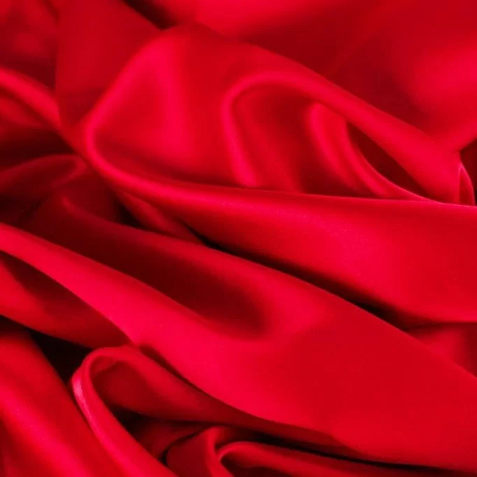 Tissu Satin De Coton Rouge - (Tissus De Mode)