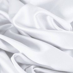 Tessuto Raso Di Cotone Stretch Bianco