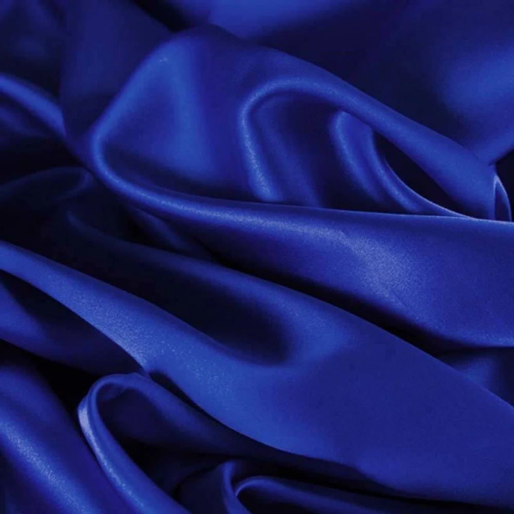 Tessuto Raso Di Cotone Stretch Cobalto