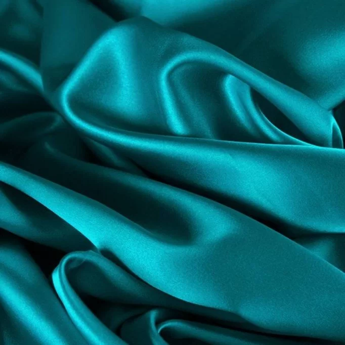 Cotton Satin Stretch Fabric Petrol Modne Tkaniny