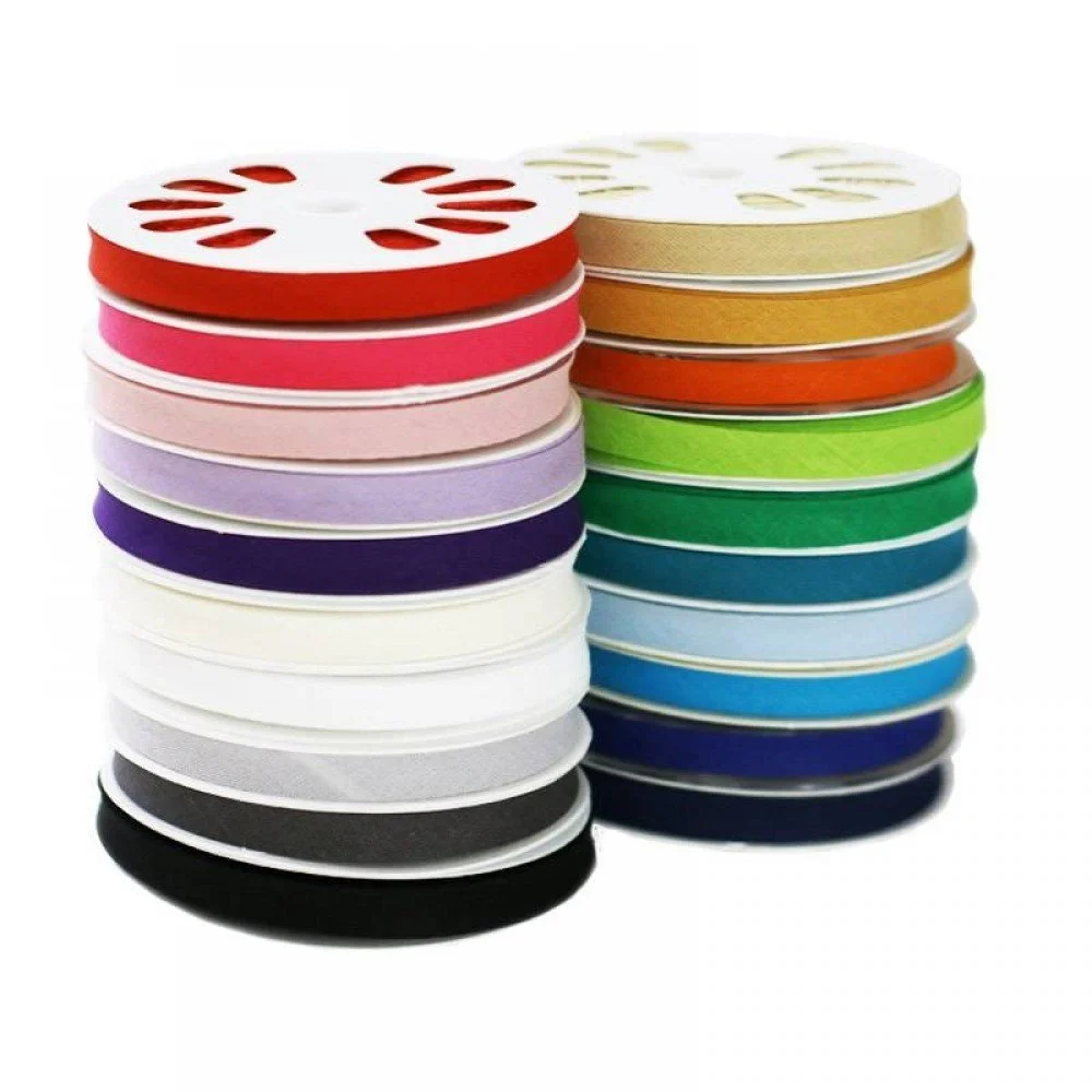 Nastri In Sbieco Di Cotone 12mm Pacchetto 20 Colori x 20 Metro Nastri In Sbieco Di Cotone 12mm Pacchetto 20 Colori x 20 Metro