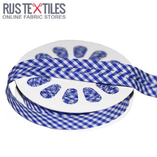 Gingham Bias Binding Cobalt 20mm Gingham Bias Binding Cobalt 20mm