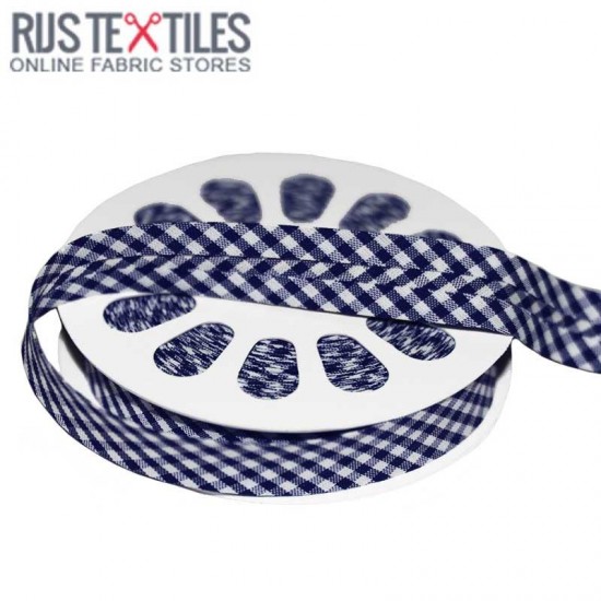 Gingham Bias Binding Navy 20mm Gingham Bias Binding Navy 20mm