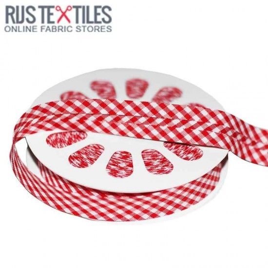 Gingham Bias Binding Red 20mm Gingham Bias Binding Red 20mm