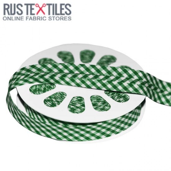 Gingham Bias Binding Green 20mm Gingham Bias Binding Green 20mm