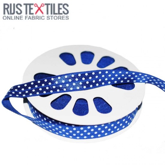 Ruban De Bordage Élastique Pois Cobalt 17mm Ruban De Bordage Élastique Pois Cobalt 17mm