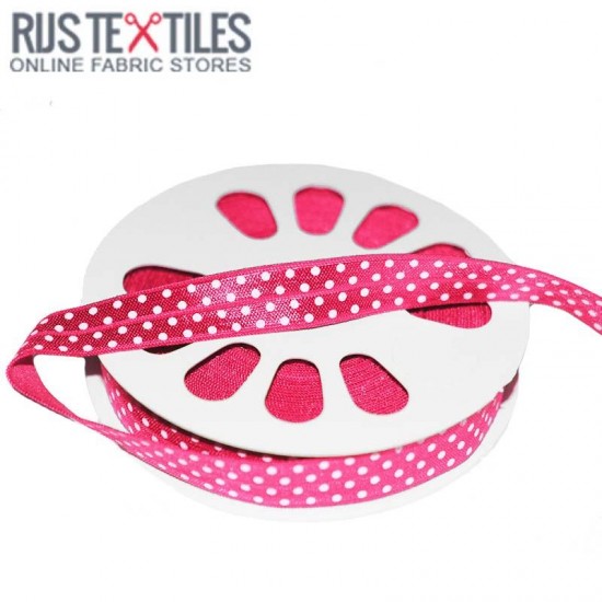 Elastic Edging Ribbon Polka Dots Fuchsia 17mm Elastic Edging Ribbon Polka Dots Fuchsia 17mm