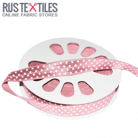 Ruban De Bordage Élastique Pois Rose 17mm Ruban De Bordage Élastique Pois Rose 17mm
