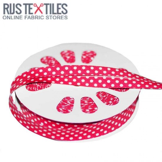 Polka Dot Bias Binding Fuchsia 20mm Polka Dot Bias Binding Fuchsia 20mm