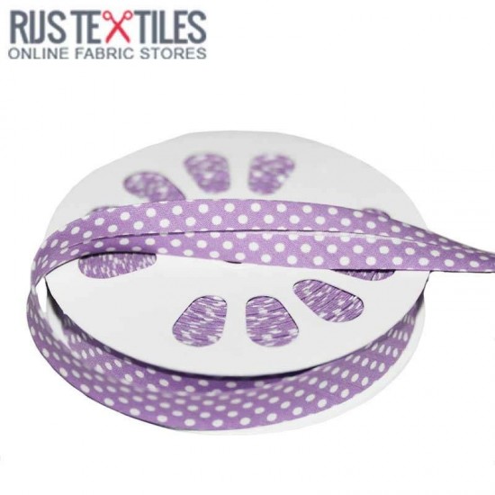 Polka Dot Bias Binding Lila 20mm Polka Dot Bias Binding Lila 20mm