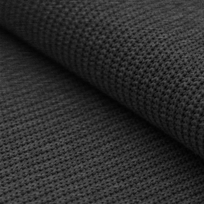 Big Knit Stof Mørkegrå Melange - (Dekorationsstoffer)