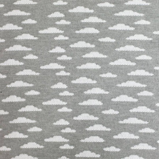 Big Knit Jacquard Fabric - Clouds Grey Big Knit Jacquard Fabric - Clouds Grey