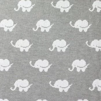 Big Knit Jacquard Stof - Olifant Grijs