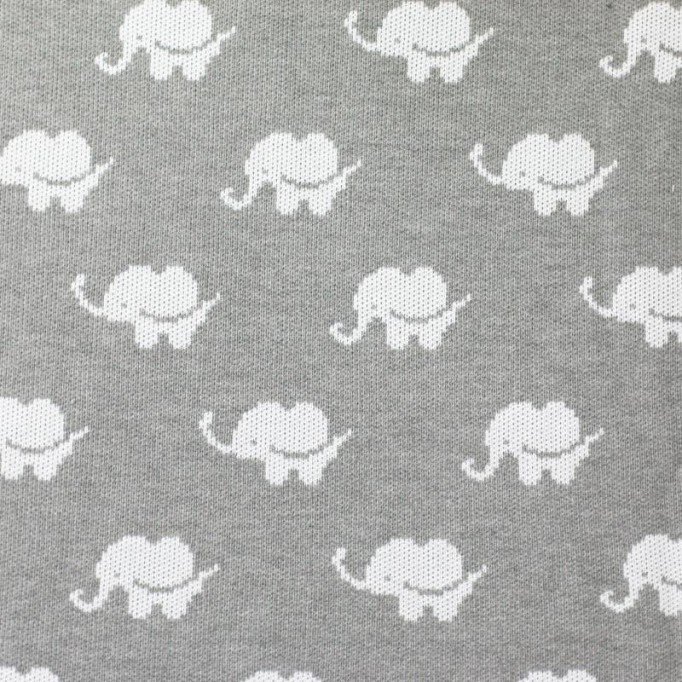 Big Knit Jacquard Stoff - Elefant Hellgrau - (Dekostoffe)