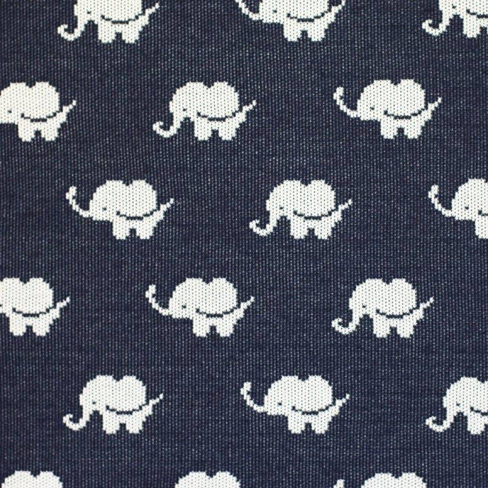 Big Knit Jacquard Stoff - Elefant Marine Big Knit Jacquard Stoff - Elefant Marine