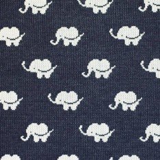 Tessuto A Maglia Jacquard Grande - Elefante Marina